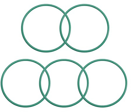 sourcing map 5St Fluorkautschuk O-Ringe FKM Dichtung für Maschinen Rohrleitung 25mm AD 23mm ID 1mm Breite Grün