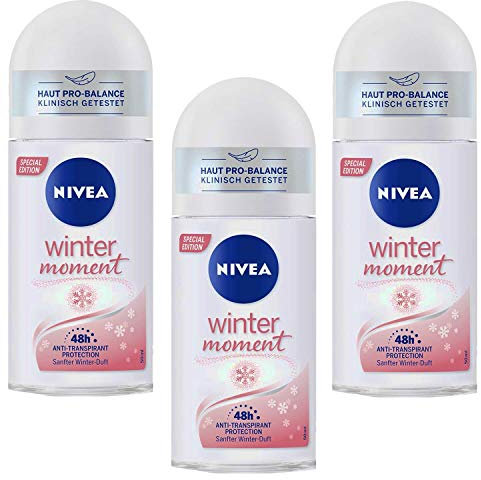 3x 50ml Nivea Winter Moment Roll On Anti Transpirant Deo 48h Klinisch getestet 3er Pack (3x50ml)