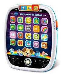 VTech - Díver Panel de Juegos, Juguete bebé +12 Meses, Tableta educativa Infantil con Luces, Sonidos y Canciones, enseña números, Letras, Figuras, Animales y más sorpresas, Multicolor (80-602922)