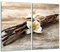 TMK | Herdabdeckplatten 2 Teilig 2x30x52 cm Ceranfeldabdeckung Küche Elektroherd Induktion Herdschutz Spritzschutz Glasplatte Schneidebrett Holz Blume