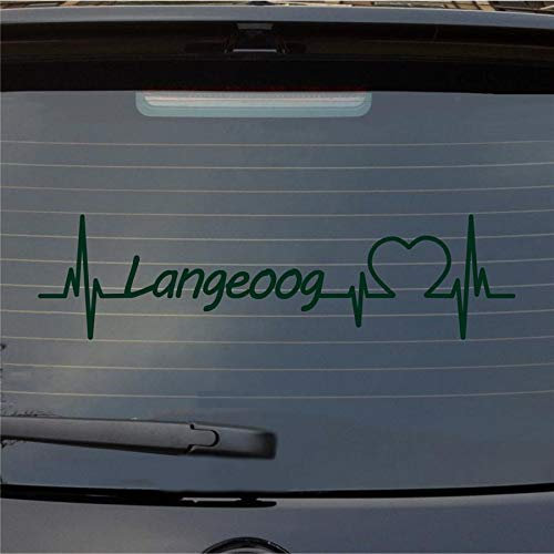 Hellweg Druckerei Langeoog Herzschlag Puls Insel Nordsee Liebe Auto Aufkleber Sticker Heckscheibenaufkleber
