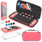 Tasche und Schutzhülle Kompatibel mit Nintendo Switch Lite Zubehör Set, YUANHOT Tragetasche & Hülle für Switch Lite & Displayschutzfolie & Joystick Kappe - Koralle