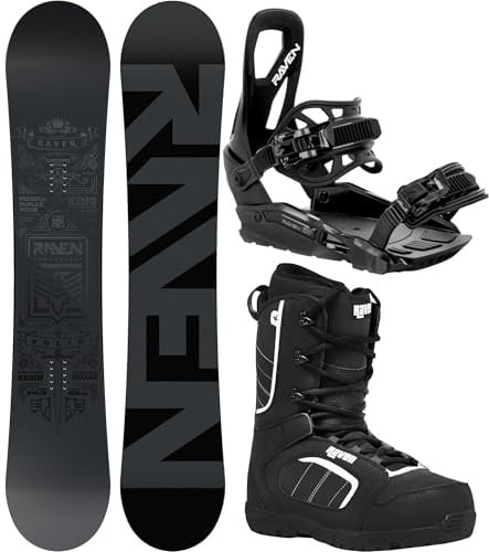 RAVEN Snowboard Set: Snowboard Solid Steel + Bindung s230 Black + Boots Target