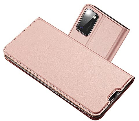 Radoo Kompatibel mit Samsung Galaxy A41 Lederhülle, PU Leder Handyhülle Brieftasche-Stil Magnetisch Klapphülle Etui Brieftasche Hülle Schutzhülle Tasche für Samsung Galaxy A41 (Rose Gold)