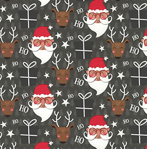 STAR Geschenkpapier 70cm x 2m Rolle Weihnachtspapier Weihnachtsmann und Hirsch