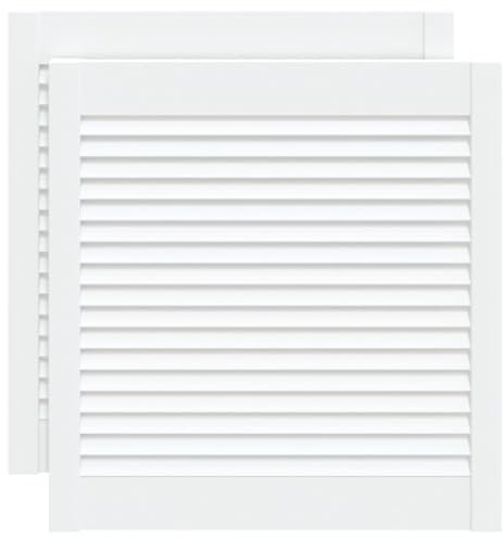 vidaXL Schranktür 2 Stk., Holztür Lamellen-Design, Lamellentür für Kleiderschrank Möbelfronten, Möbeltür Lamellentüren, Weiß Massivholz Kiefer