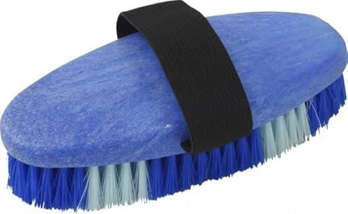 York Kardätsche Happy Striegel Fellglanzbürste für Pferde (Blau)