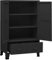 Gecheer Lagerschrank Metall, Sideboard Kommode Beistellschrank Vitrinenschrank Büroschrank Metallschrank 2 Einlegeböden & 2 Schubladen Industrie-Stil Schwarz 70x40x115 cm