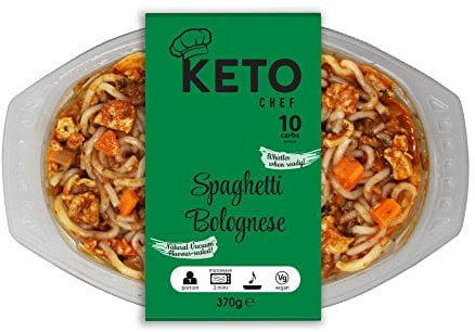 Keto Instant Chilled Meals - Konjac Vegan & Low Calorie, High in Protein, Microwavable Meal | Ready to Eat Meal Pack of 4 (370g) (Spaghetti Bolognese)