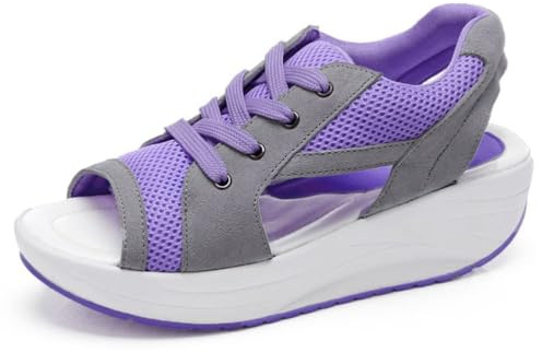 ticticlily Sandali con Zeppa Donna Estivi Comode Traspiranti Platform Sandalo con Dita Aperte Plateau Scarpe con Tacco per Camminare