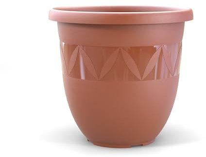 Plastard Blumentopf 47 cm Durchmesser Terrakotta grosser Pflanzkübel für Innen und Außen Übertopf Untertopf Blumenkübel Blumentöpfe aus Kunststoff für Garten Balkon Terrasse Plant Pot Pflanzentopf