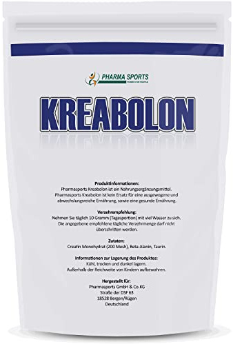 Kreabolon Creatin Monohydrat + Beta-Alanin + Taurin 500g - Premium Kreatin 6g + Beta-Alanin 3g + Taurin 1g pro Portion- ultra hochdosiert für Kraftsport & Bodybuilding