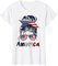 Girl USA girls America women American flag T-Shirt