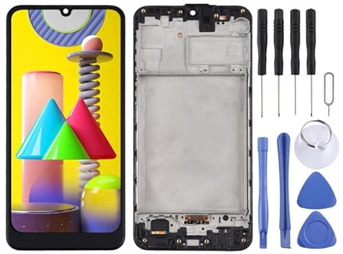 TFT LCD -Bildschirm für Samsung Galaxy M31 / Galaxy M31 Prime Digitizer Vollbaugruppe mit Rahmen