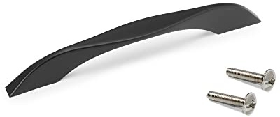 Emuca - Möbelgriff Varna, Achsabstand 160 mm, L181 mm, Schwarz, Zamak, 8 St.