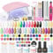 PEACECOLOR Acrylic Nail Kit for Beginner 24pcs Glitter Nail Decoration Powder 15pcs Acrlic Powder and Liquid Set with U V Light Nail Art False Nail Tips Decoration Tools Manicure Set