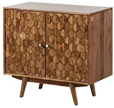 MASSIVMOEBEL24.DE | MOSAYK Kommode Akazie, Farbe:Natur lackiert, Größe:80x42x75 cm (BxTxH)