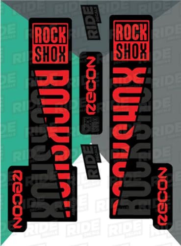 RockShox Recon - Kit di decalcomanie, rosso e nero, opaco 2018