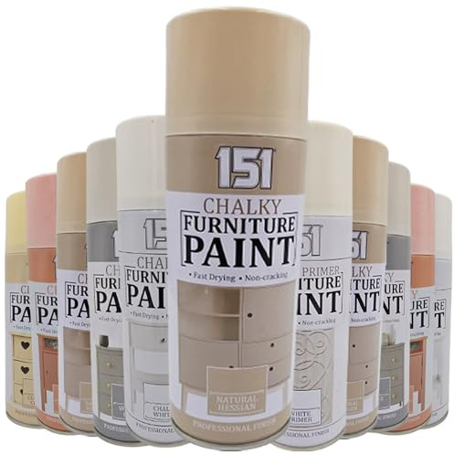AlezyB - 4 x Hessian Chalk Finish Spray Paint 400ml - Furniture Spray Paint Aerosol for Smooth Touch Matt Finish Office and Home