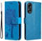 GOKEN Cover per Oppo A18 4G / Oppo A38 4G, Custodia Flip TPU/PU Portafoglio Pelle con Stand/Carte Slot, Chiusura Magnetica Goffrata con Motivo Telefono Case Custodie, Blu