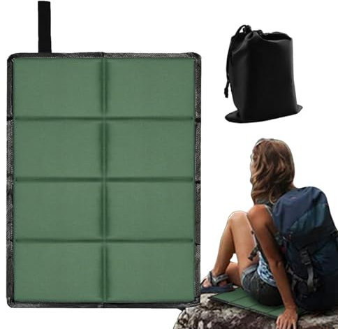 2er Outdoor Sitzkissen Faltbar,Wasserdicht Tragbar Sitzunterlage,Garten Camping sitzkissen Für Outdoor Spielplatz Camping Wandern Picknick mit 2 Aufbewahrungstasche (Grün)