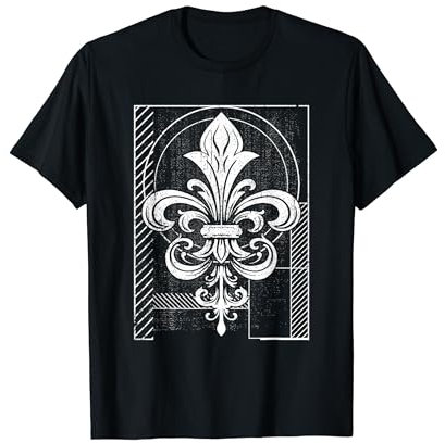 Stencil Piatto Fleur De Lis Ornamentale Icona Firenze Maglietta