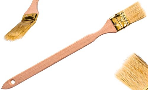 ToolSpace Gebogener Kalorienbinderpinsel | Heizkörperpinsel | Breite 36 mm | Gesamtlänge: 34 cm | Borsten: dichte, natürliche Borsten| Griff: Buchenholz | 1 Stück