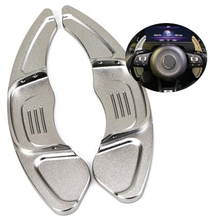 ontto Auto Lenkrad Schaltwippen Verlängerung Schaltpaddel Passt für VW Golf 7 Polo GTI R Rline MK7 MK7.5 Scirocco 2015-2019 Metall Shift Paddle Shifter Erweiterung Innendekoration-Silber