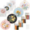 UXORSN 4 Stück Stickerei Set für Anfänger Blumenmuster Pflanzen Sticken Set Erwachsene Kreuzstich Starter Kit Anleitung Farbfäden und Werkzeuge Kunststoff Stickrahmen DIY Kunst Handwerk