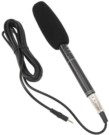 Microphone à Fusil de Chasse XLR Mini Micro à Condensateur Cardioïde Professionnel avec Adaptateur 6,5 Mm Microphone D'interview de Journaliste de Télévision pour Appareil Photo