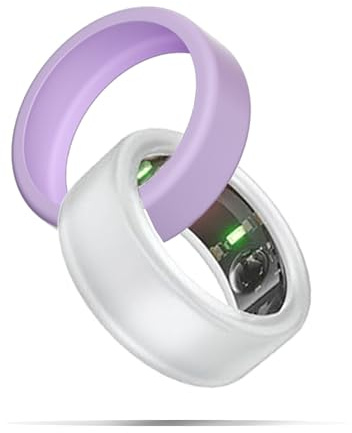 GudCoaks Cover Protector for Oura Ring Gen 3, Silicone Elastic Case [Anti-Scratch] for Workout Gym Protection, Smart Ring Not Included (Purple/Transparent) (S for 6/7/8/9/10)