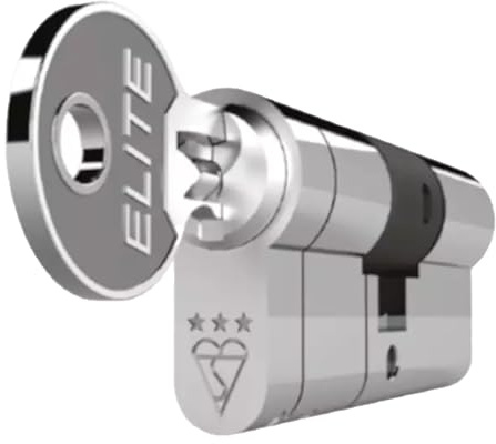 Elite 3* Euro Cylinder Anti Snap Bump High Security uPVC Door Barrel TS007 Lock - Chrome 45MM INT / 50MM EXT