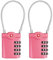 ZHEGE Suitcase Locks, TSA Approved Luggage Locks with Open Indicator, Wire Padlock with White Numbers, 4 Digit Combination Padlock for Suitcase, Backpack, Laptop Bag, Lockers (Pink, 2Pack)