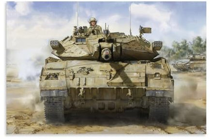 WWII Poster Merkava Mk.2D IDF Main Battle Tank Room Living Room Decor Moderne ästhetische Wandkunst Geschenk für Freund Bett Unframe-Stil 40 x 60 cm