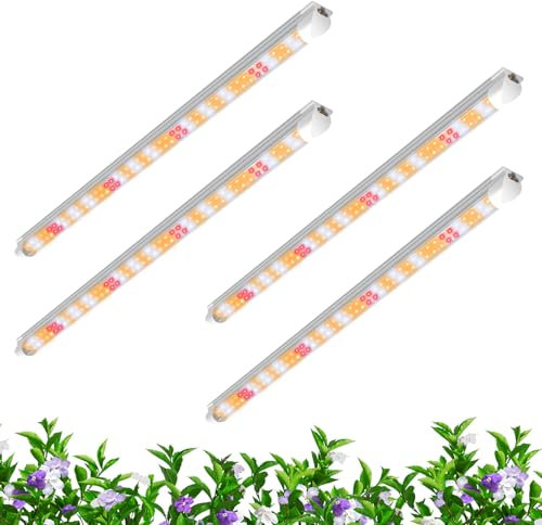 COKOLILA T8 Pflanzenlampe LED, 4-Pack 60cm 72w Vollspektrum LED Grow Lampe für Zimmerpflanzen, 3000k/6500k/660nm pflanzenlicht mit Daisy-Chain Funktion fur Aussaat, Gewaechshaus, Growregale
