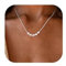 Chriscoco Perlenkette Damen Silber Perlen Halskette Damen 14K Vergoldete Perlen Kette Perlen Choker Kette Goldkette Halskette mit Süßwasserperlen Perlen Geschenke Schmuck