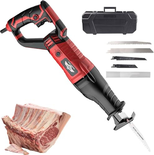 Segaossa, Sega Elettrica Da Macellaio 1050 W, Sega Ossa Commerciale Domestica Macellaio Per Tagliare Carne Congelata, Ossa, Il Corpo Della Macchina Può Ruotare Di 180°, 6 Velocità(Color:rosso)
