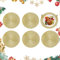 Homcomodar 6PCS Manteles Individuales de Navidad 34cm Dorado Pálido Salvamanteles Individuales Redondos para Mesa Bajo Platos Posavasos para Navidad Vacaciones Boda Decoración de Cenas