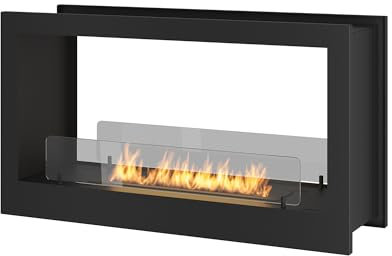 Biochimenea bifacial 2SIDE900. Chimenea de bioetanol empotrable.