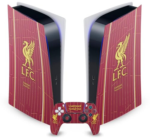 Head Case Designs Offizielle Liverpool Football Club Heim Kit 2024/25 Vinyl Frontplatte Haut Gaming Aufkleber Abziehbild kompatibel mit Sony Playstation 5 PS5 Digital Console and DualSense Controller