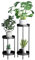 UUE Blumenständer, Metall Pflanzenständer 2er Set, Pflanzenständer mit Tabletts, Plant stand indoor Pflanzenregal für Mehrere Pflanzen, Blumenständer 2er Set Schwarz Geeignet für Innen, Außenbereich