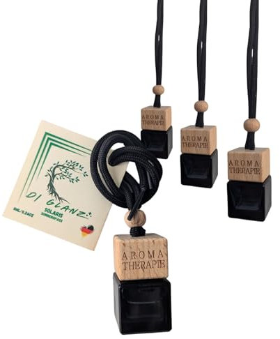 DI GLANZ 4er Pack Solaris Aroma, Kokosnuss, Vanille 8ml Auto Diffusor Duftbaum WC Auto Lufterfrischer für Auto Reiseöl Premium Lufterfrischer langanhaltendes Aroma gegen Geruche