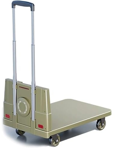 ZQDUFEA Zusammenklappbarer, tragbarer Plattformwagen, ergonomisches Design für einfache Nutzung, Flachbettwagen, Express-Lieferwagen, Transportwagen