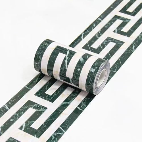 VisitRyl Cenefas Adhesivas para Cocina Baño Decorativas Mármol verde 10cm X 1000cm Fácil Aplicación Resistente Agua