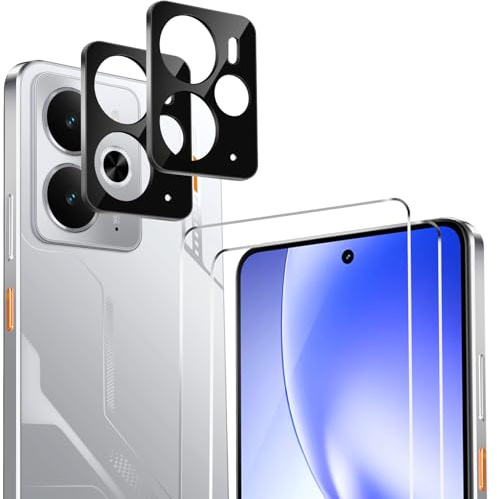 ivoler 2 Piezas Cristal Vidrio Templado Protector de Pantalla para Realme 14 5G, con 2 Piezas Protector de Lente de Cámara, 9H Dureza, Antiarañazos, Sin Burbujas