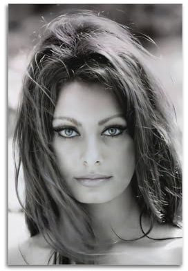 ASHEUQWE Sophia Loren-Poster, ästhetische Wandkunst, Leinwand, Vintage-Poster, dekoratives Gemälde, Wohnzimmer, Schlafzimmer, Dekoration, 30 x 45 cm, ungerahmter Stil