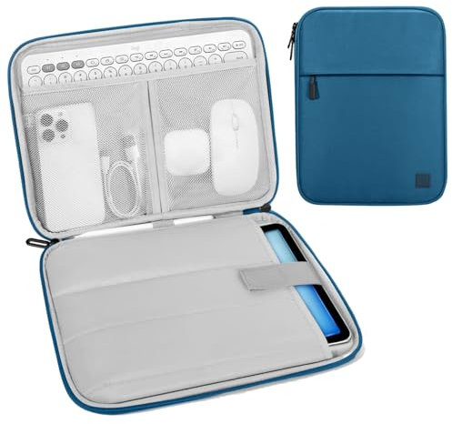 Dadanism 9-11 Inch Tablet Sleeve Padded Carrying Case for iPad (A16) 11th Gen 11, iPad 10th Gen 10.9, i-Pad Air/Pro 11, i-Pad Air 5/4 10.9, i Pad 9/8/7th Gen, Galaxy Tab A9+ Plus 11,Peacock Blue