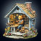 Wooden Puzzles for Adults-Bear Repair House, (250 Pieces, L, 34 * 32.4cm) Wooden Jigsaw Puzzles for Adults, unusual Animal Shape Wood Puzzle, Ideal for Family Games, Birthday Gifts & Home Decor