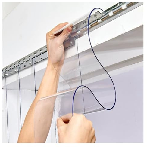 Kit tenda per porta in PVC per cella frigorifera e congelatore walk-in, strisce di plastica vinilica liscia trasparente, migliora il controllo della temperatura e l'efficienza energetica
