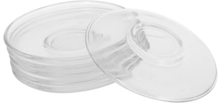 FUNNETOYU 6 pezzi Sottopiatti Vetro Trasparenti Piatti Multifunzionali per Tè Snack e Dolci per da Graffi e Calore Riutilizzabile